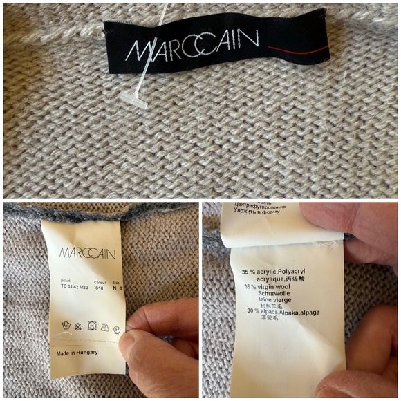 MARC CAIN SWEATER CARDIGAN SCARF SET WOOL ALPACA BLD COZY CHIC LUXURY KNIT 2 - Picture 12 of 12